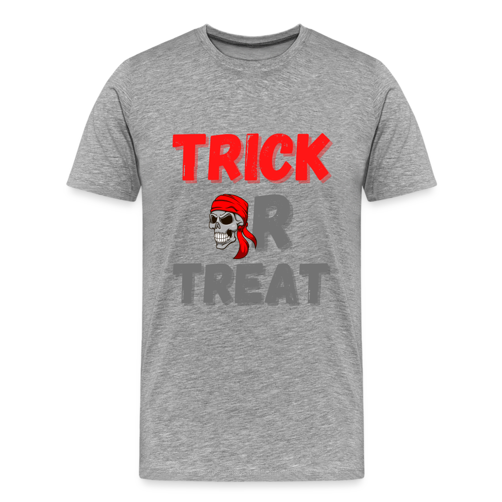 Trick or treat, halloween, horror, cute, october, pumpkin, scary, spooky, funny, cat, creepy, fall, ghost, halloween party, witch, autumn, candy, kawaii, jack o lantern, skeleton, trick or treating, Men's Premium T-Shirt - heather gray