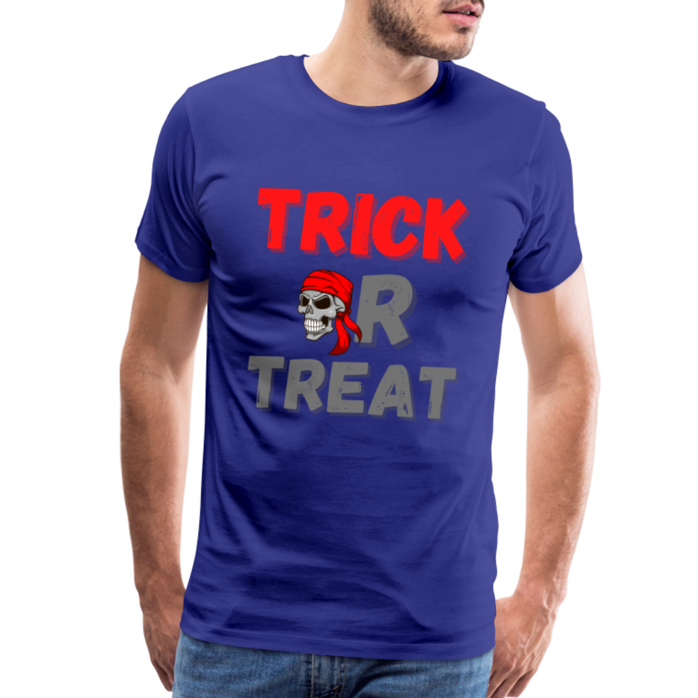 Trick or treat, halloween, horror, cute, october, pumpkin, scary, spooky, funny, cat, creepy, fall, ghost, halloween party, witch, autumn, candy, kawaii, jack o lantern, skeleton, trick or treating, Men's Premium T-Shirt - royal blue