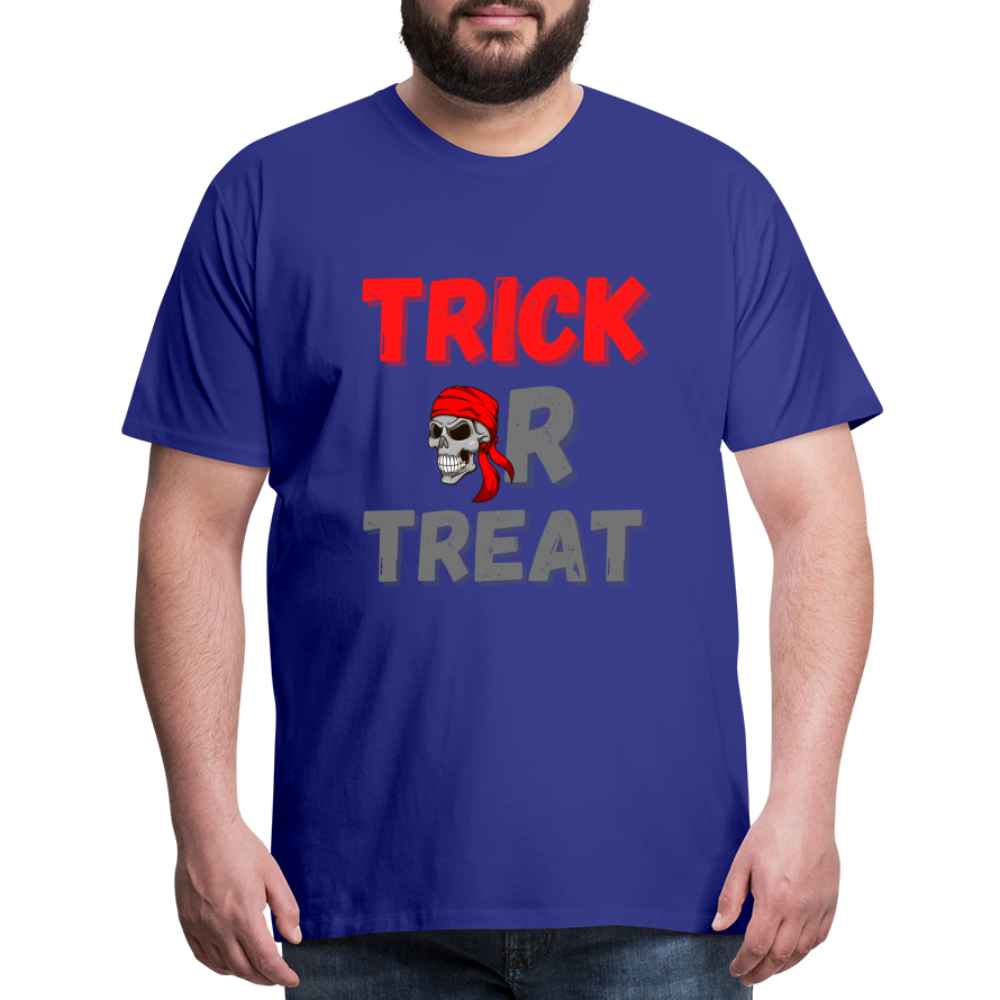 Trick or treat, halloween, horror, cute, october, pumpkin, scary, spooky, funny, cat, creepy, fall, ghost, halloween party, witch, autumn, candy, kawaii, jack o lantern, skeleton, trick or treating, Men's Premium T-Shirt - royal blue