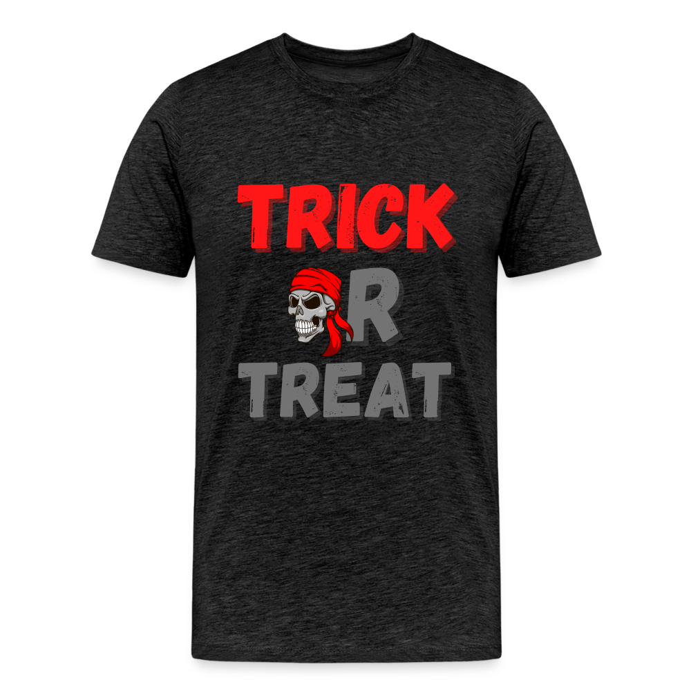 Trick or treat, halloween, horror, cute, october, pumpkin, scary, spooky, funny, cat, creepy, fall, ghost, halloween party, witch, autumn, candy, kawaii, jack o lantern, skeleton, trick or treating, Men's Premium T-Shirt - charcoal grey
