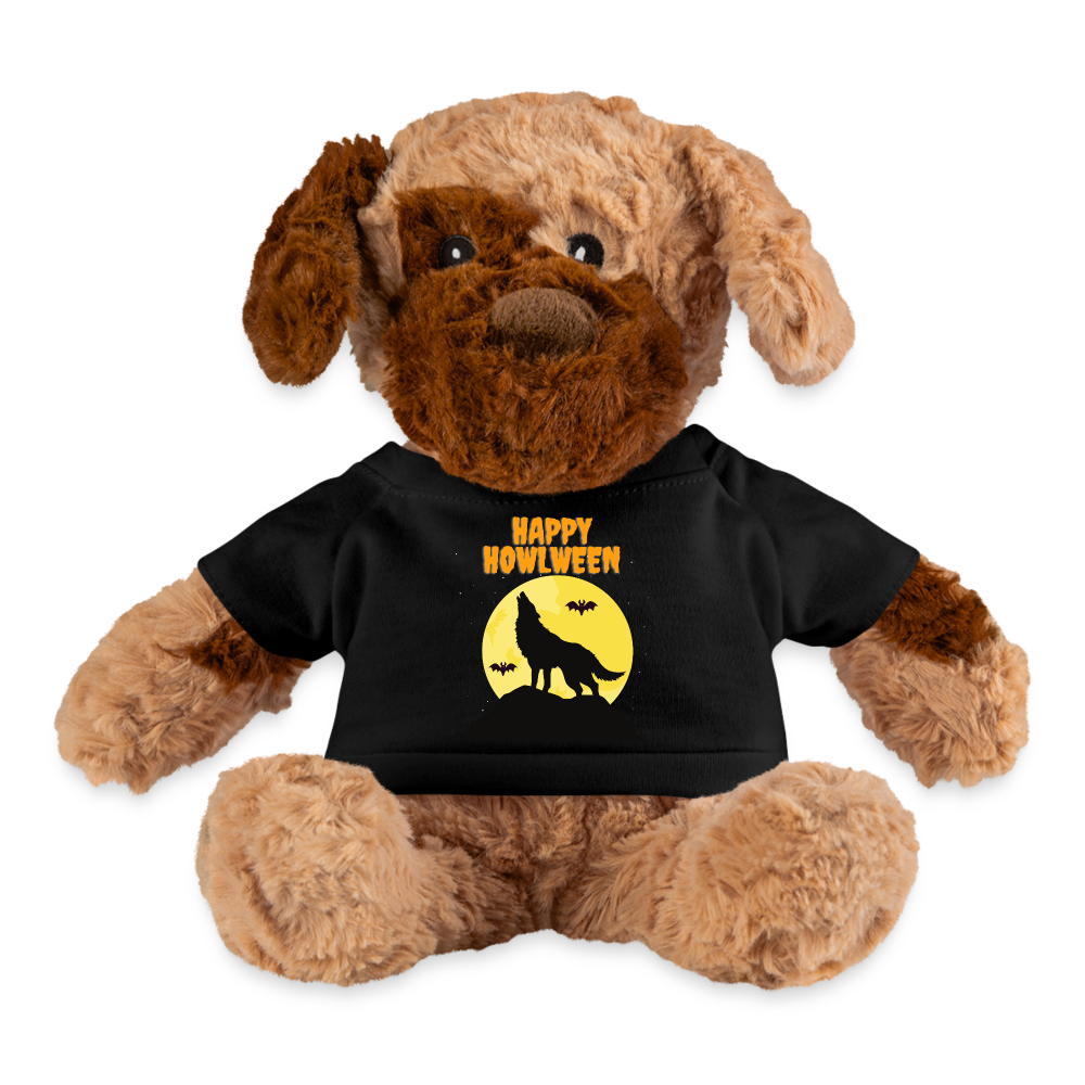 Happy Howlween, Happy Halloween, Monster, Trick Or Treat, Halloween, Spooky, Scary, Skull, Plushy Dog - black
