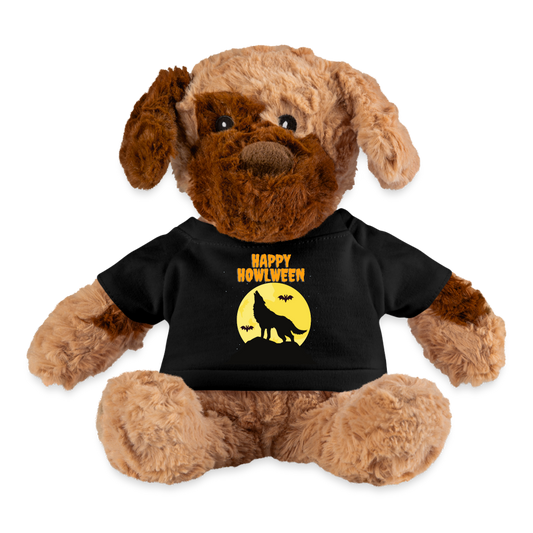 Happy Howlween, Happy Halloween, Monster, Trick Or Treat, Halloween, Spooky, Scary, Skull, Plushy Dog - black