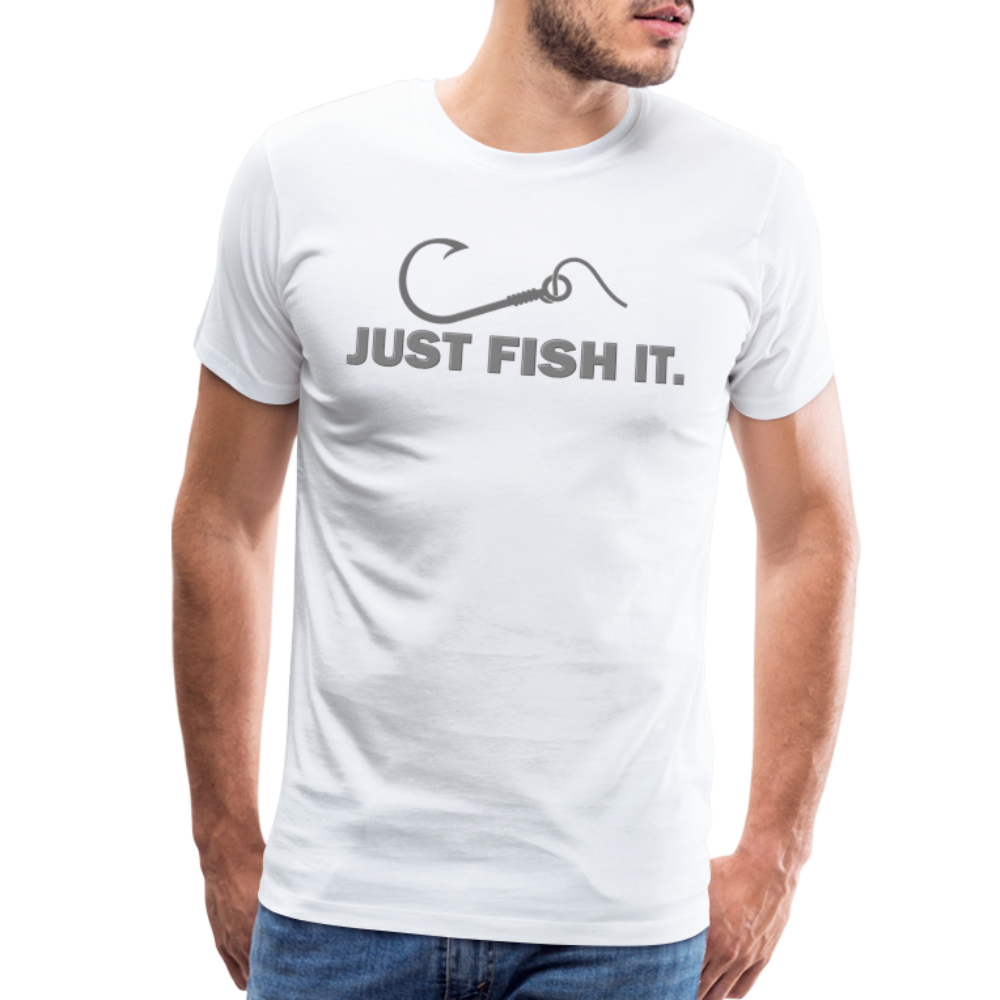 Funny Fishing Shirt, Just Fish It Shirt, Gift For Fisherman, Fishing Shirt, Fishing Gifts, Gift For Dad, Fisherman T shirt - white