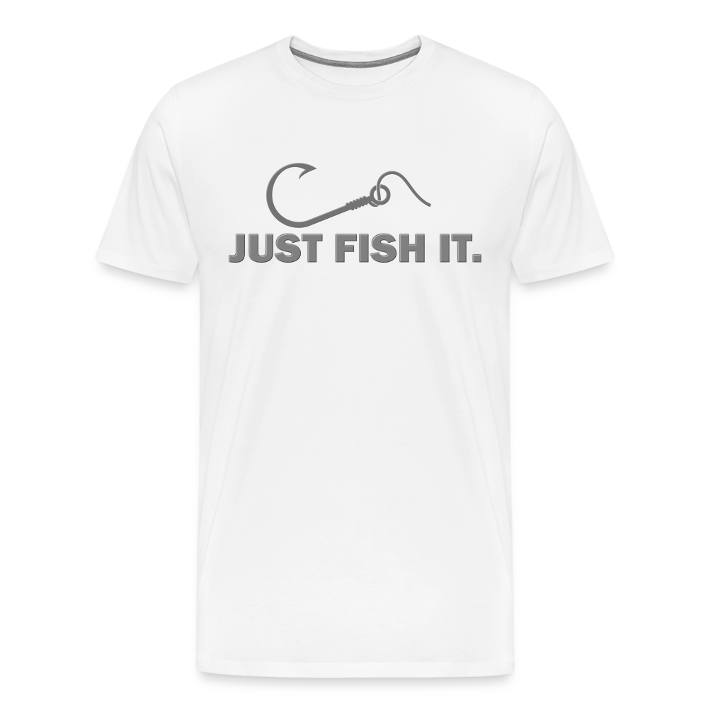 Funny Fishing Shirt, Just Fish It Shirt, Gift For Fisherman, Fishing Shirt, Fishing Gifts, Gift For Dad, Fisherman T shirt - white