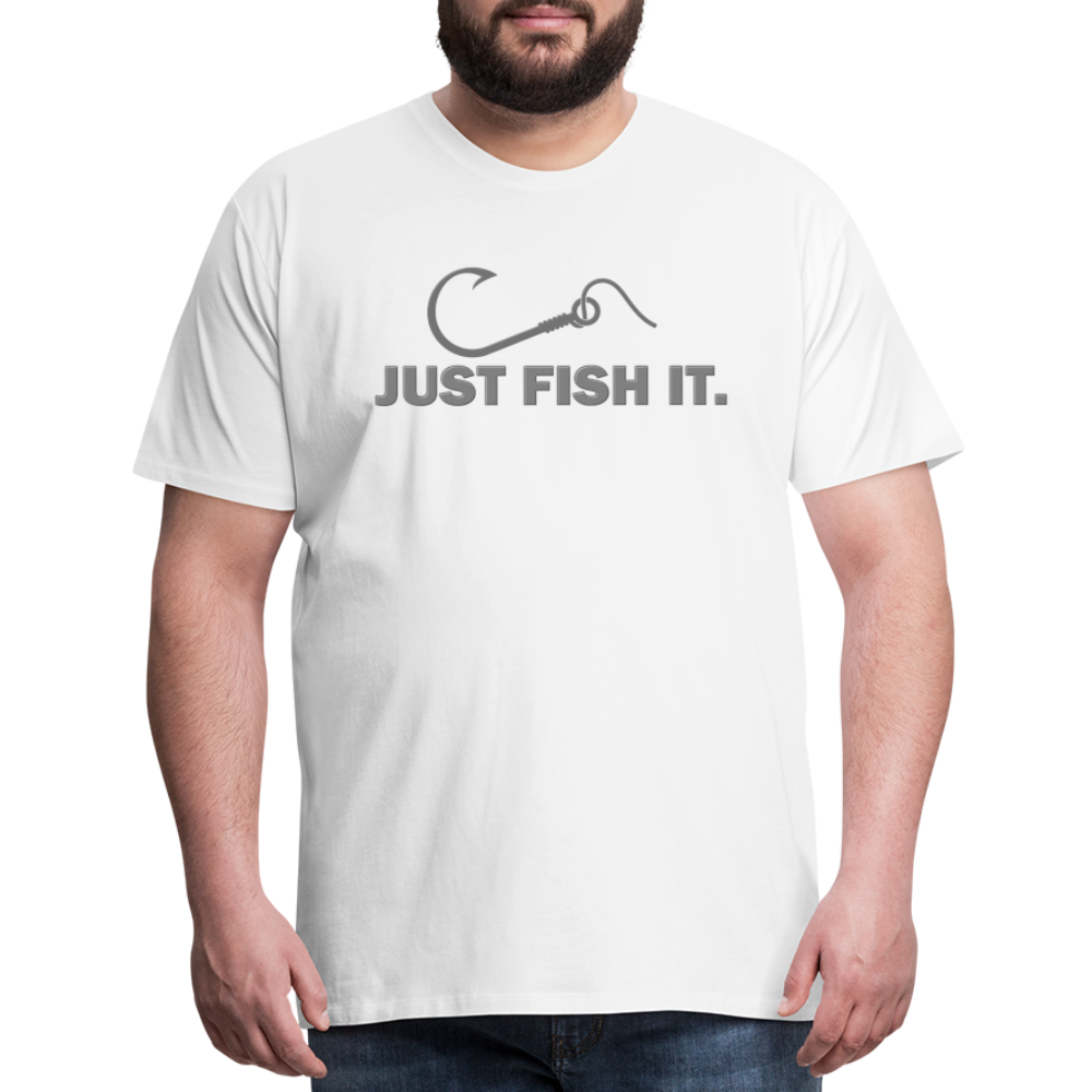 Funny Fishing Shirt, Just Fish It Shirt, Gift For Fisherman, Fishing Shirt, Fishing Gifts, Gift For Dad, Fisherman T shirt - white