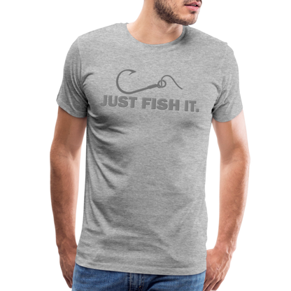 Funny Fishing Shirt, Just Fish It Shirt, Gift For Fisherman, Fishing Shirt, Fishing Gifts, Gift For Dad, Fisherman T shirt - heather gray