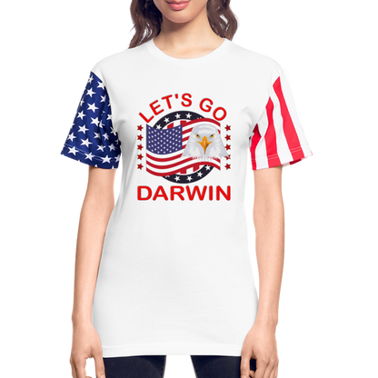 Let's Go Darwin Shirt, Happy 4th Of July, Let's Go Darwin T-Shirt, Funny Gift, American Flag, Patriotic, American Eagle, Stars And Stripes Shirt - white