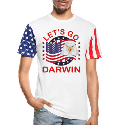 Let's Go Darwin Shirt, Happy 4th Of July, Let's Go Darwin T-Shirt, Funny Gift, American Flag, Patriotic, American Eagle, Stars And Stripes Shirt - white