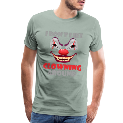 Art The Clown, Scary, Spooky, I Don't Like Clowning Around, Halloween Horror, Massacre, Clown, Party, Balloons - steel green