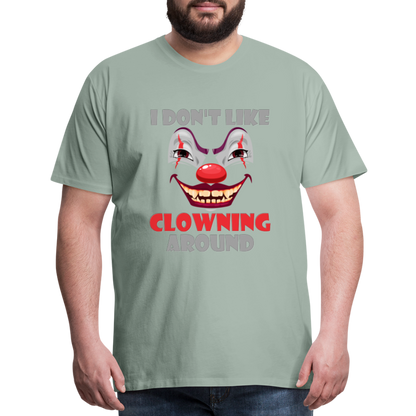 Art The Clown, Scary, Spooky, I Don't Like Clowning Around, Halloween Horror, Massacre, Clown, Party, Balloons - steel green