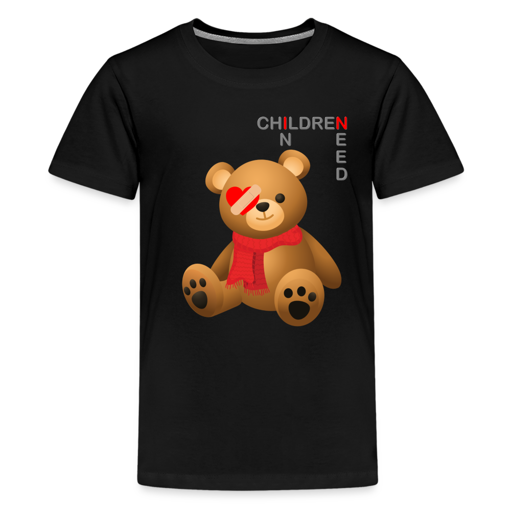 Children In Need, Pudsey Bear, Tesco Pudsey Bear, Pudsey, Bear, Tesco, Tesco Bear, Tesco Pudsey, pudsey bear, pudsey, pudsey ideas, tes Kids' Premium T-Shirt - black