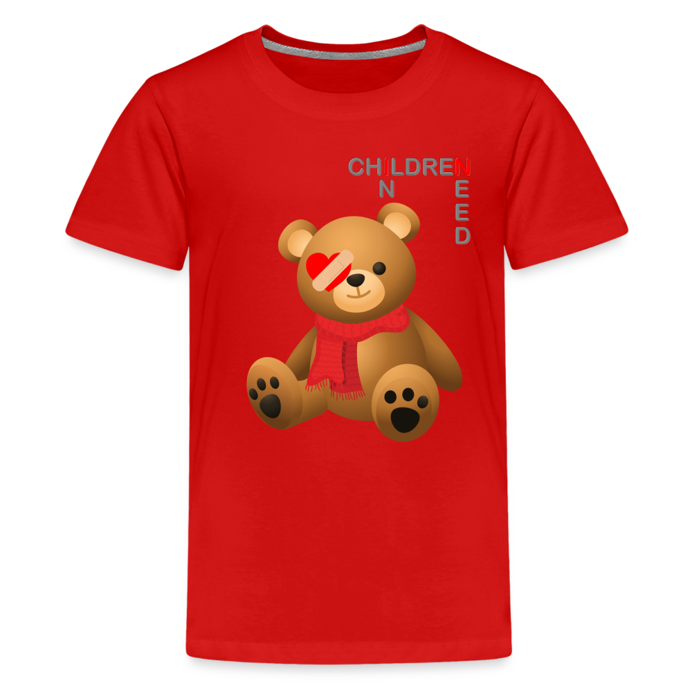 Children In Need, Pudsey Bear, Tesco Pudsey Bear, Pudsey, Bear, Tesco, Tesco Bear, Tesco Pudsey, pudsey bear, pudsey, pudsey ideas, tes Kids' Premium T-Shirt - red