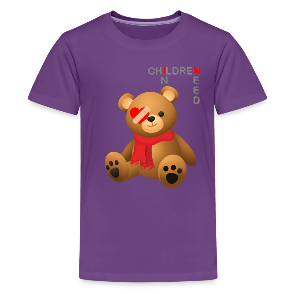 Children In Need, Pudsey Bear, Tesco Pudsey Bear, Pudsey, Bear, Tesco, Tesco Bear, Tesco Pudsey, pudsey bear, pudsey, pudsey ideas, tes Kids' Premium T-Shirt - purple
