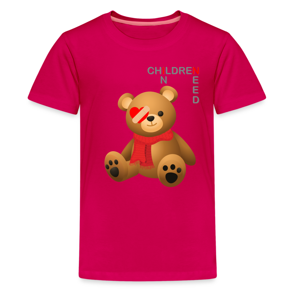 Children In Need, Pudsey Bear, Tesco Pudsey Bear, Pudsey, Bear, Tesco, Tesco Bear, Tesco Pudsey, pudsey bear, pudsey, pudsey ideas, tes Kids' Premium T-Shirt - dark pink