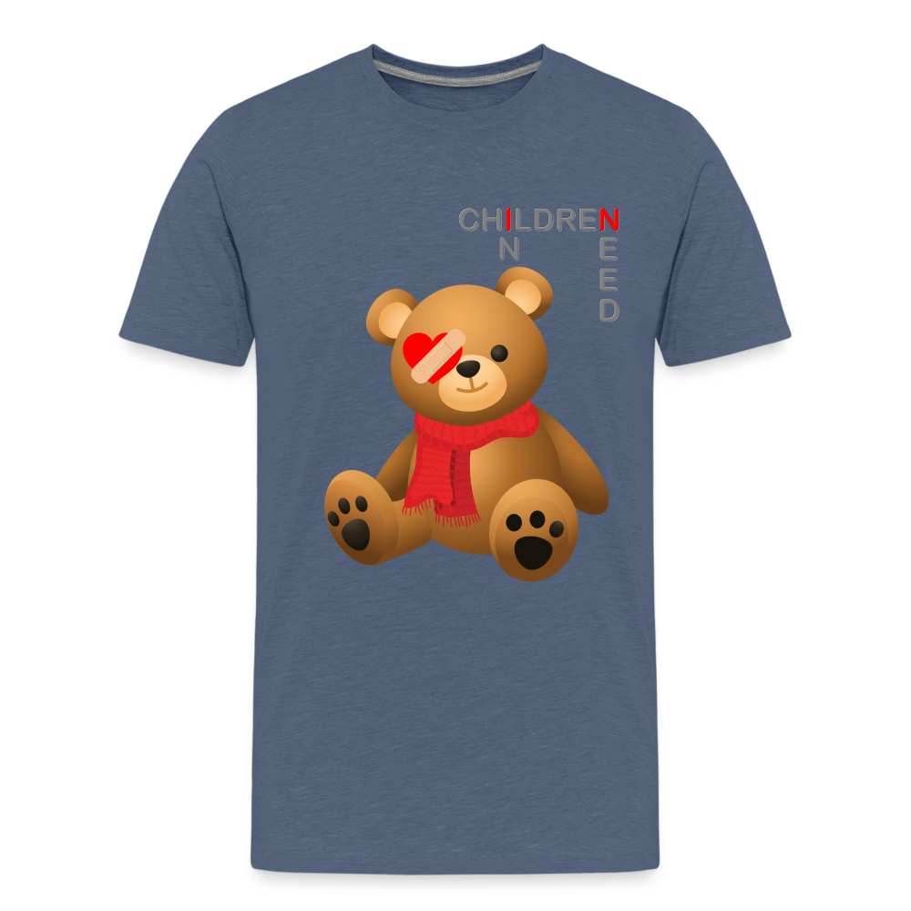 Children In Need, Pudsey Bear, Tesco Pudsey Bear, Pudsey, Bear, Tesco, Tesco Bear, Tesco Pudsey, pudsey bear, pudsey, pudsey ideas, tes Kids' Premium T-Shirt - heather blue