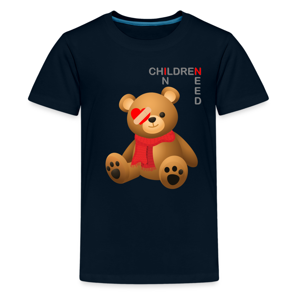 Children In Need, Pudsey Bear, Tesco Pudsey Bear, Pudsey, Bear, Tesco, Tesco Bear, Tesco Pudsey, pudsey bear, pudsey, pudsey ideas, tes Kids' Premium T-Shirt - deep navy