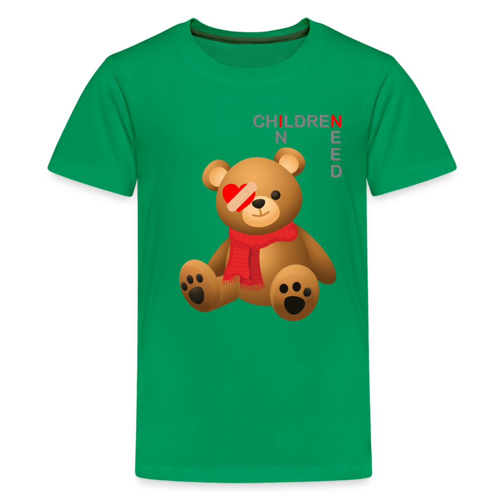 Children In Need, Pudsey Bear, Tesco Pudsey Bear, Pudsey, Bear, Tesco, Tesco Bear, Tesco Pudsey, pudsey bear, pudsey, pudsey ideas, tes Kids' Premium T-Shirt - kelly green