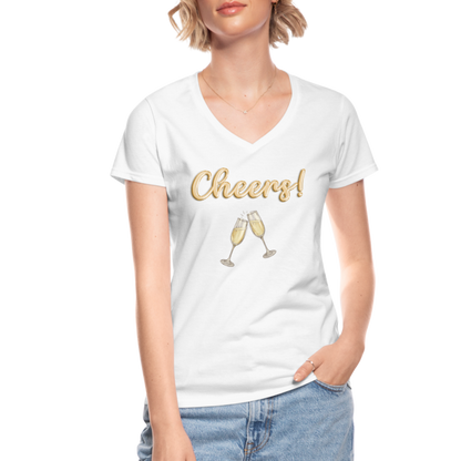 Cheers Shirt, New Years shirt, Nye shirt, gold glitter new years shirt, womens new years eve shirt, new years eve shirt women, 2022 2023 shirt, NYE, 2023 Shirt - white