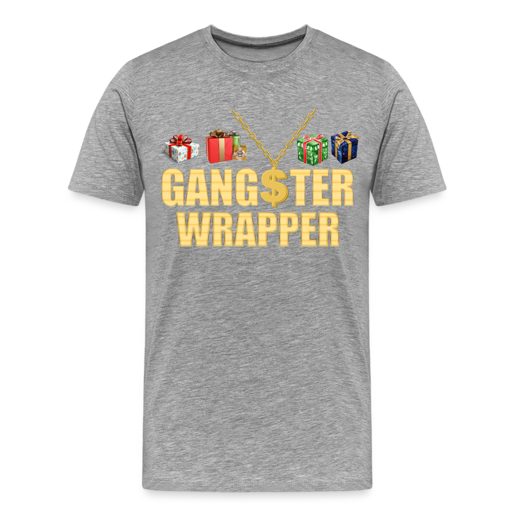 Gangster Wrapper Shirt, Gangsta Wrapper T-Shirt, Gangsta Wrapper Tshirt, Gangsta Wrapper Shirt, Funny Christmas Shirt, Wrapping Shirt - heather gray