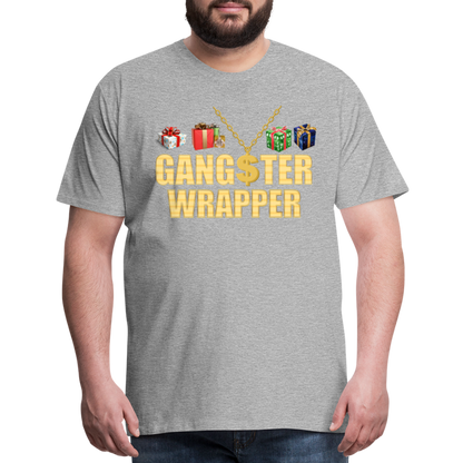 Gangster Wrapper Shirt, Gangsta Wrapper T-Shirt, Gangsta Wrapper Tshirt, Gangsta Wrapper Shirt, Funny Christmas Shirt, Wrapping Shirt - heather gray