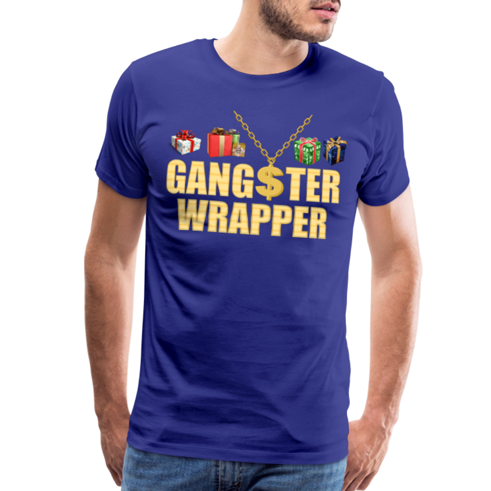 Gangster Wrapper Shirt, Gangsta Wrapper T-Shirt, Gangsta Wrapper Tshirt, Gangsta Wrapper Shirt, Funny Christmas Shirt, Wrapping Shirt - royal blue