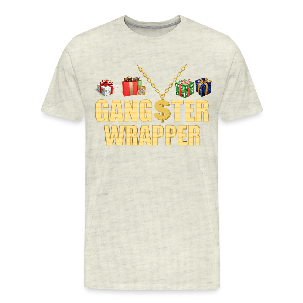 Gangster Wrapper Shirt, Gangsta Wrapper T-Shirt, Gangsta Wrapper Tshirt, Gangsta Wrapper Shirt, Funny Christmas Shirt, Wrapping Shirt - heather oatmeal