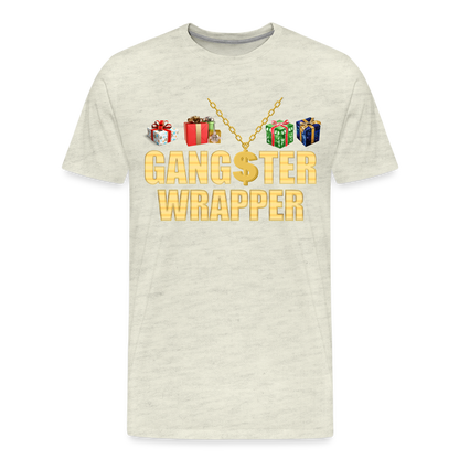 Gangster Wrapper Shirt, Gangsta Wrapper T-Shirt, Gangsta Wrapper Tshirt, Gangsta Wrapper Shirt, Funny Christmas Shirt, Wrapping Shirt - heather oatmeal