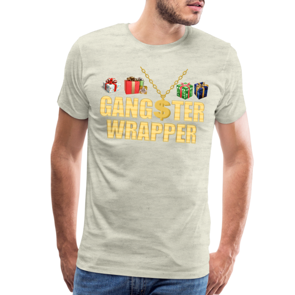 Gangster Wrapper Shirt, Gangsta Wrapper T-Shirt, Gangsta Wrapper Tshirt, Gangsta Wrapper Shirt, Funny Christmas Shirt, Wrapping Shirt - heather oatmeal