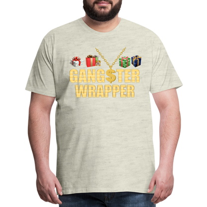 Gangster Wrapper Shirt, Gangsta Wrapper T-Shirt, Gangsta Wrapper Tshirt, Gangsta Wrapper Shirt, Funny Christmas Shirt, Wrapping Shirt - heather oatmeal