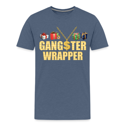 Gangster Wrapper Shirt, Gangsta Wrapper T-Shirt, Gangsta Wrapper Tshirt, Gangsta Wrapper Shirt, Funny Christmas Shirt, Wrapping Shirt - heather blue
