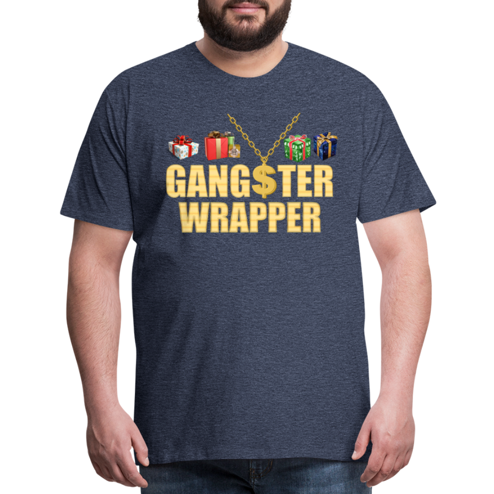 Gangster Wrapper Shirt, Gangsta Wrapper T-Shirt, Gangsta Wrapper Tshirt, Gangsta Wrapper Shirt, Funny Christmas Shirt, Wrapping Shirt - heather blue