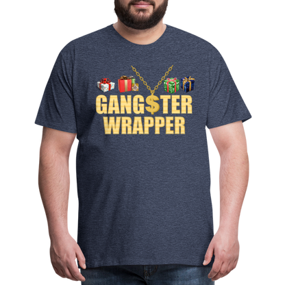 Gangster Wrapper Shirt, Gangsta Wrapper T-Shirt, Gangsta Wrapper Tshirt, Gangsta Wrapper Shirt, Funny Christmas Shirt, Wrapping Shirt - heather blue