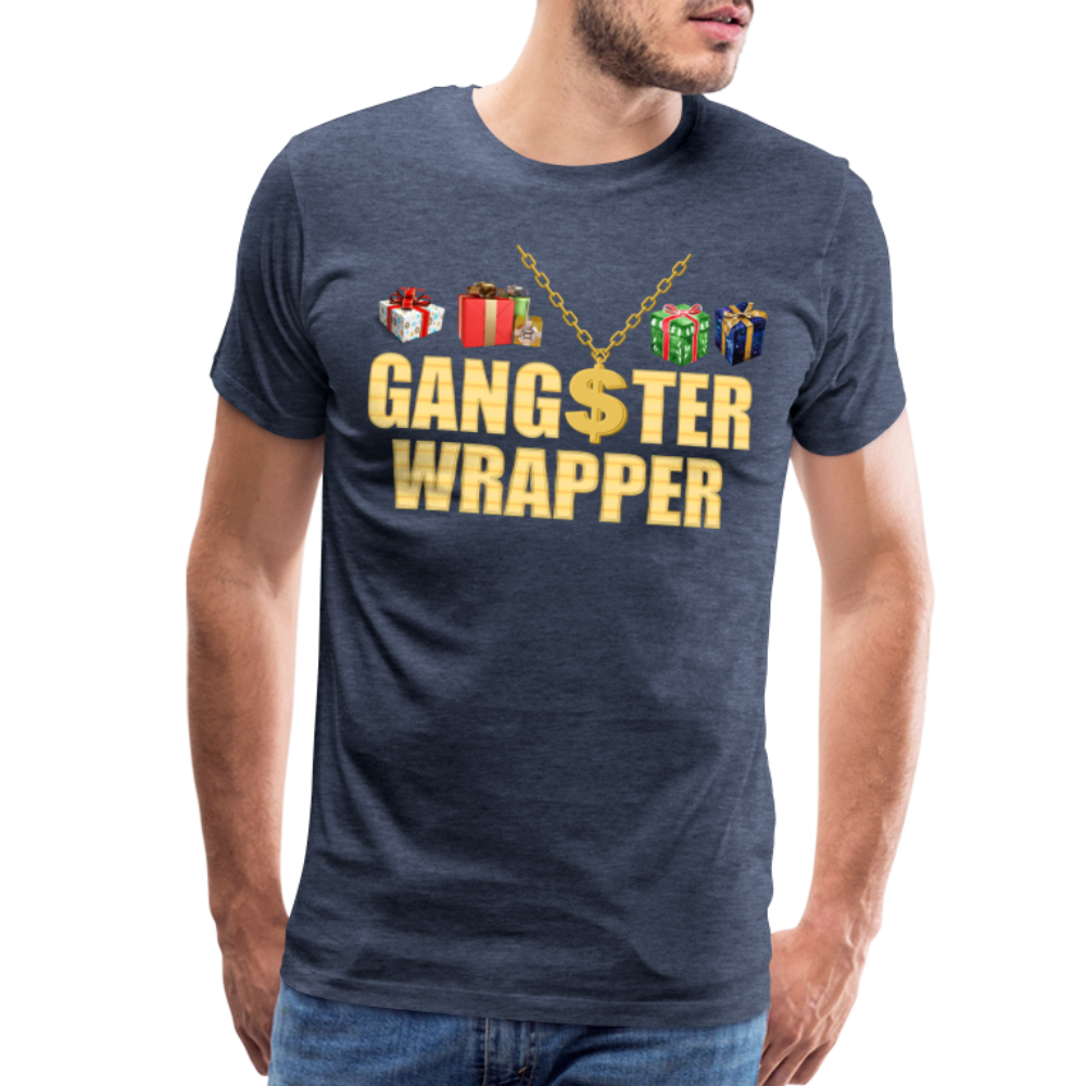 Gangster Wrapper Shirt, Gangsta Wrapper T-Shirt, Gangsta Wrapper Tshirt, Gangsta Wrapper Shirt, Funny Christmas Shirt, Wrapping Shirt - heather blue
