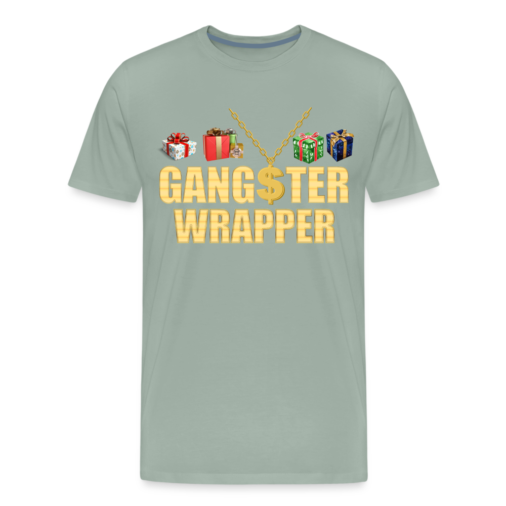 Gangster Wrapper Shirt, Gangsta Wrapper T-Shirt, Gangsta Wrapper Tshirt, Gangsta Wrapper Shirt, Funny Christmas Shirt, Wrapping Shirt - steel green