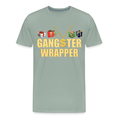 Gangster Wrapper Shirt, Gangsta Wrapper T-Shirt, Gangsta Wrapper Tshirt, Gangsta Wrapper Shirt, Funny Christmas Shirt, Wrapping Shirt - steel green
