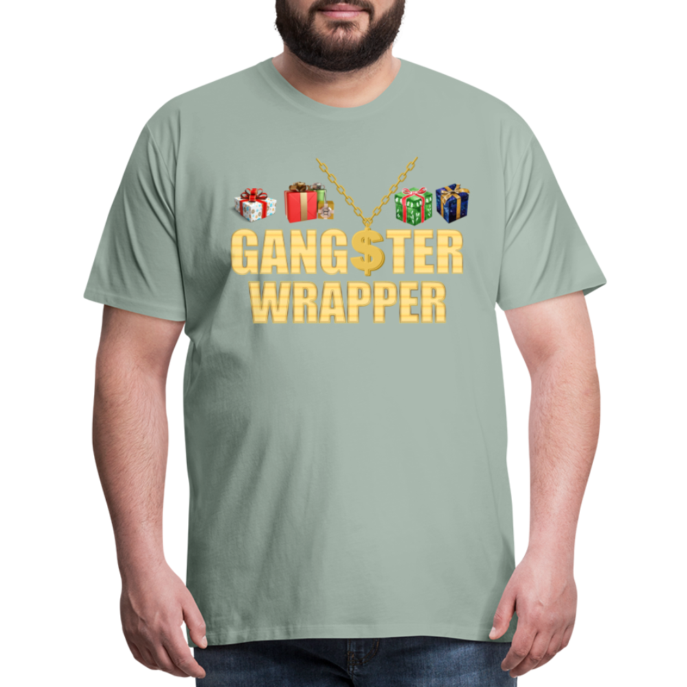 Gangster Wrapper Shirt, Gangsta Wrapper T-Shirt, Gangsta Wrapper Tshirt, Gangsta Wrapper Shirt, Funny Christmas Shirt, Wrapping Shirt - steel green