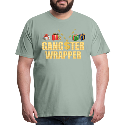 Gangster Wrapper Shirt, Gangsta Wrapper T-Shirt, Gangsta Wrapper Tshirt, Gangsta Wrapper Shirt, Funny Christmas Shirt, Wrapping Shirt - steel green