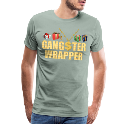 Gangster Wrapper Shirt, Gangsta Wrapper T-Shirt, Gangsta Wrapper Tshirt, Gangsta Wrapper Shirt, Funny Christmas Shirt, Wrapping Shirt - steel green