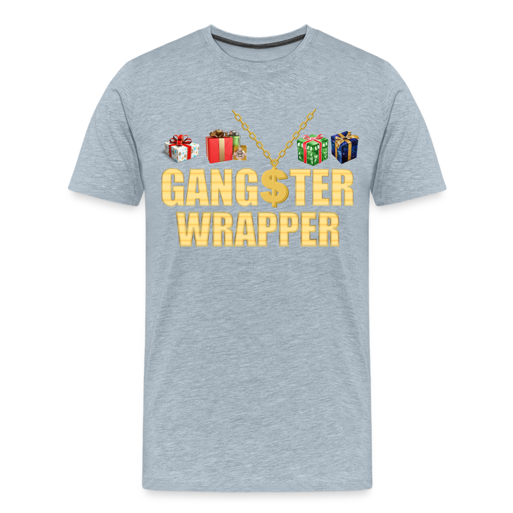 Gangster Wrapper Shirt, Gangsta Wrapper T-Shirt, Gangsta Wrapper Tshirt, Gangsta Wrapper Shirt, Funny Christmas Shirt, Wrapping Shirt - heather ice blue