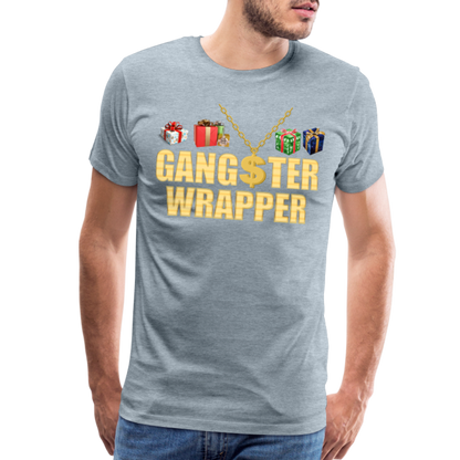 Gangster Wrapper Shirt, Gangsta Wrapper T-Shirt, Gangsta Wrapper Tshirt, Gangsta Wrapper Shirt, Funny Christmas Shirt, Wrapping Shirt - heather ice blue