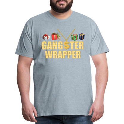 Gangster Wrapper Shirt, Gangsta Wrapper T-Shirt, Gangsta Wrapper Tshirt, Gangsta Wrapper Shirt, Funny Christmas Shirt, Wrapping Shirt - heather ice blue