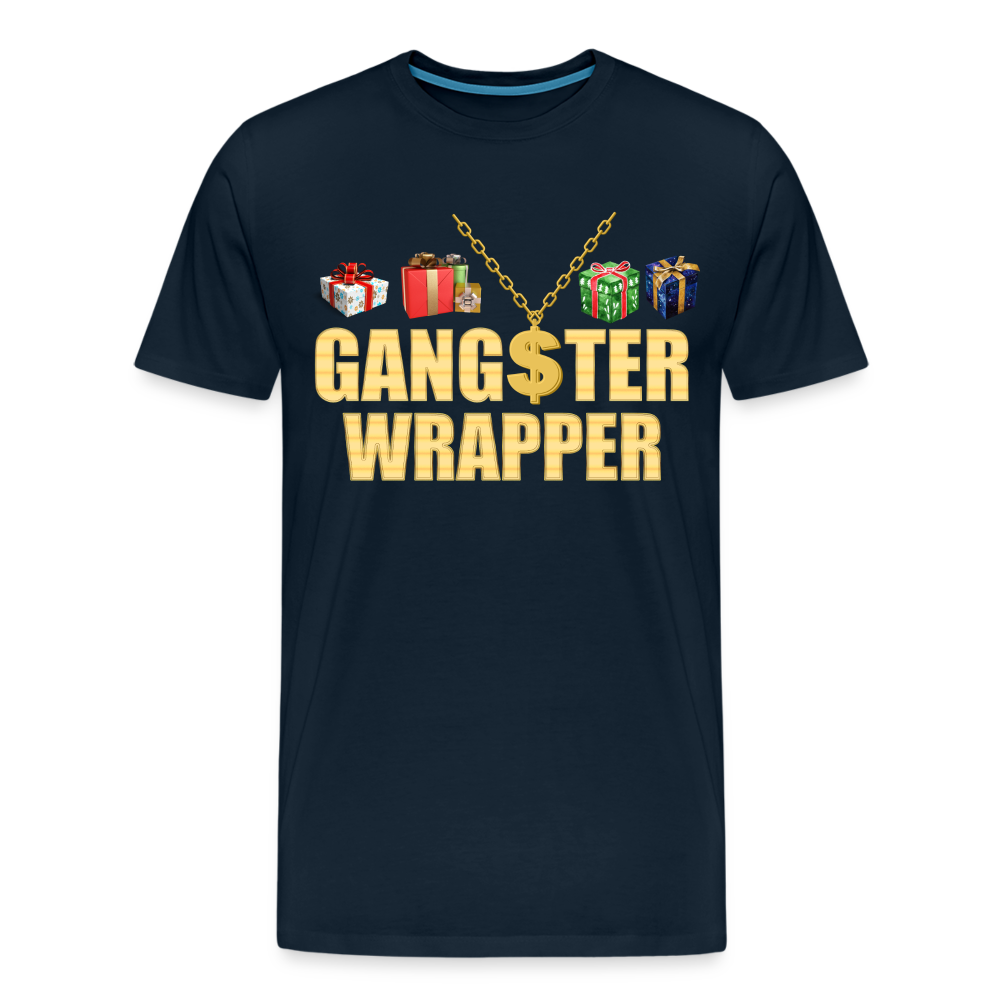 Gangster Wrapper Shirt, Gangsta Wrapper T-Shirt, Gangsta Wrapper Tshirt, Gangsta Wrapper Shirt, Funny Christmas Shirt, Wrapping Shirt - deep navy