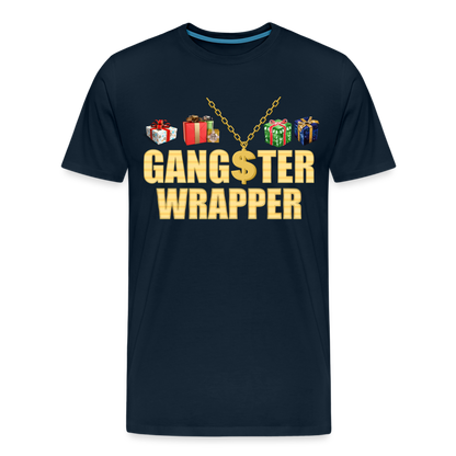 Gangster Wrapper Shirt, Gangsta Wrapper T-Shirt, Gangsta Wrapper Tshirt, Gangsta Wrapper Shirt, Funny Christmas Shirt, Wrapping Shirt - deep navy