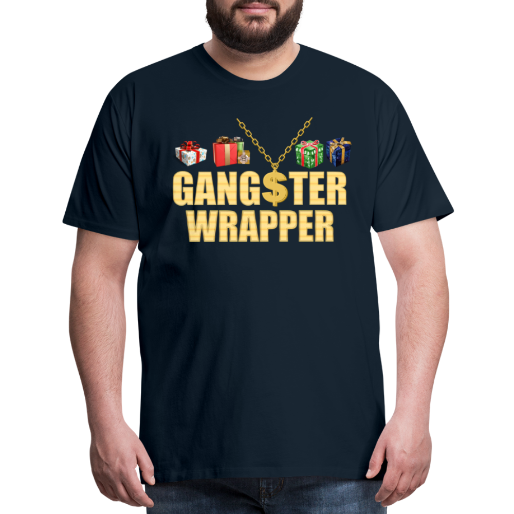 Gangster Wrapper Shirt, Gangsta Wrapper T-Shirt, Gangsta Wrapper Tshirt, Gangsta Wrapper Shirt, Funny Christmas Shirt, Wrapping Shirt - deep navy