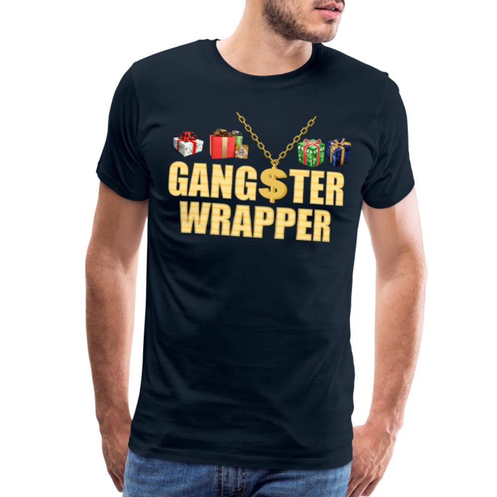 Gangster Wrapper Shirt, Gangsta Wrapper T-Shirt, Gangsta Wrapper Tshirt, Gangsta Wrapper Shirt, Funny Christmas Shirt, Wrapping Shirt - deep navy