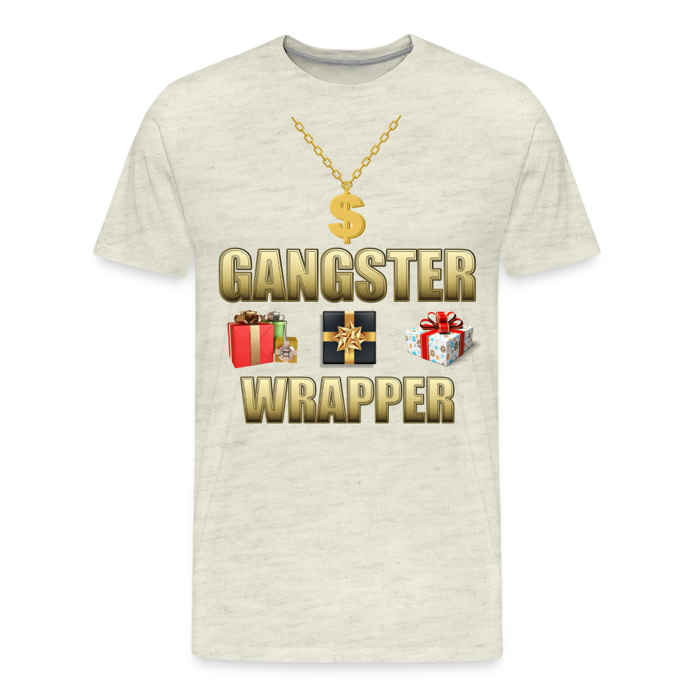 Funny Christmas Shirt, Gangster Wrapper Shirt, Gangsta Wrapper T-Shirt, Gangsta Wrapper Tshirt, Gangsta Wrapper Shirt, Funny Christmas Shirt, Wrapping Shirt - heather oatmeal