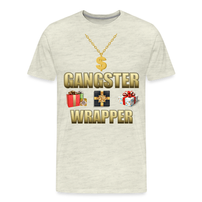 Funny Christmas Shirt, Gangster Wrapper Shirt, Gangsta Wrapper T-Shirt, Gangsta Wrapper Tshirt, Gangsta Wrapper Shirt, Funny Christmas Shirt, Wrapping Shirt - heather oatmeal