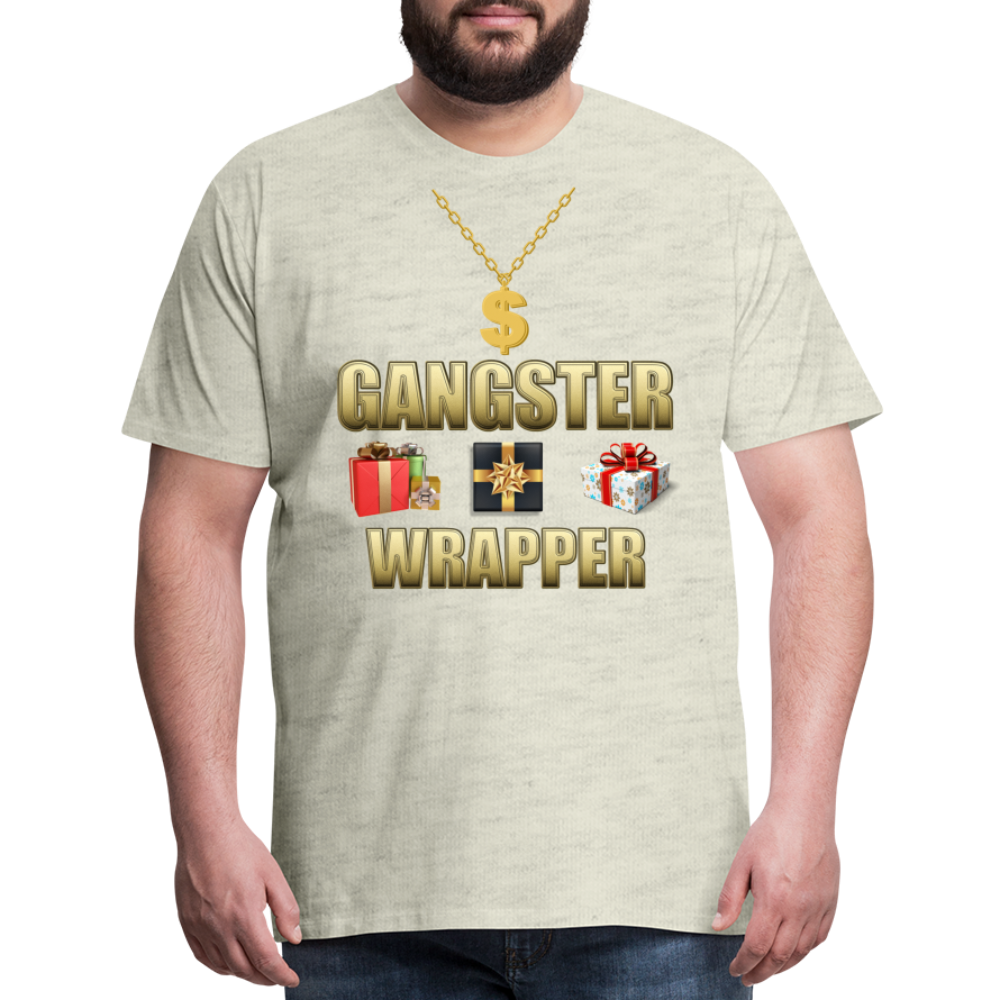Funny Christmas Shirt, Gangster Wrapper Shirt, Gangsta Wrapper T-Shirt, Gangsta Wrapper Tshirt, Gangsta Wrapper Shirt, Funny Christmas Shirt, Wrapping Shirt - heather oatmeal