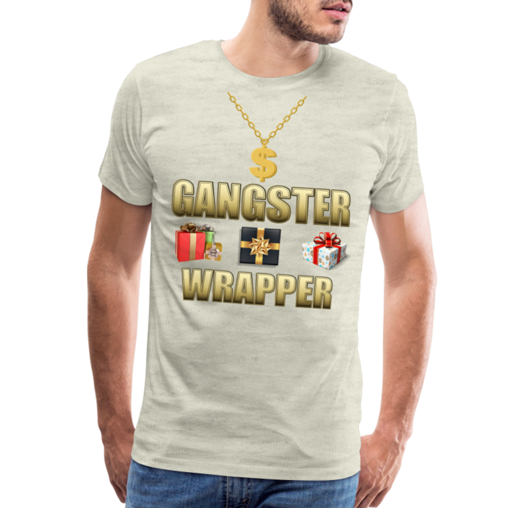 Funny Christmas Shirt, Gangster Wrapper Shirt, Gangsta Wrapper T-Shirt, Gangsta Wrapper Tshirt, Gangsta Wrapper Shirt, Funny Christmas Shirt, Wrapping Shirt - heather oatmeal