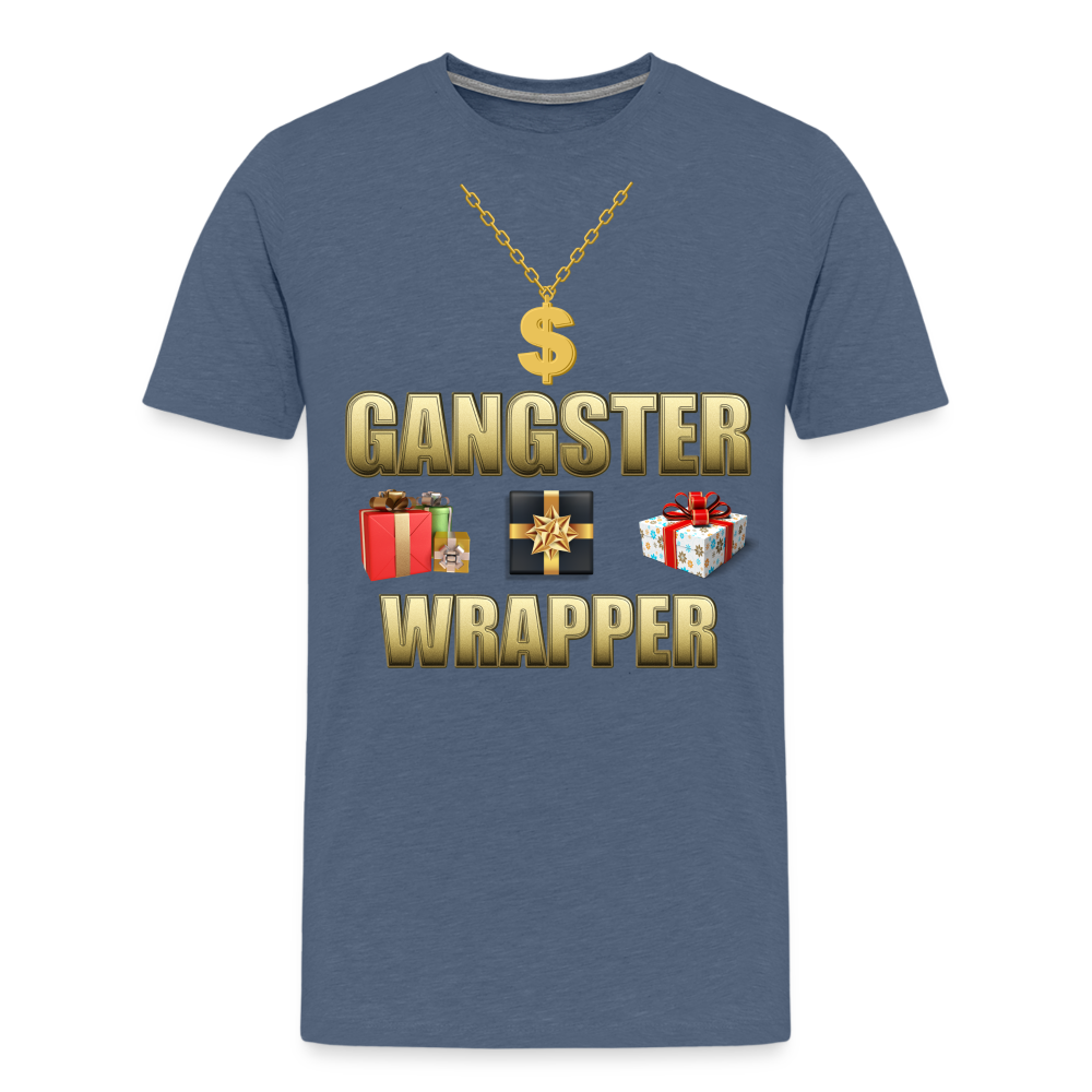 Funny Christmas Shirt, Gangster Wrapper Shirt, Gangsta Wrapper T-Shirt, Gangsta Wrapper Tshirt, Gangsta Wrapper Shirt, Funny Christmas Shirt, Wrapping Shirt - heather blue